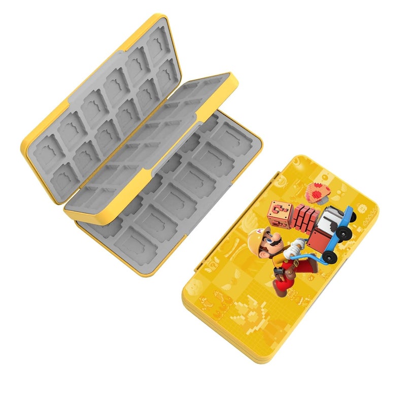 doepeBAE Switch Game Card Case Compatible with Nintendo Switch,Game Card Storage Holder,New Portable Thin Card Protection Case with 48 Game Card Slots and 48 TF Card Slots (M Yellow) - Image 1